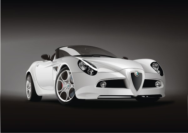 阿尔法罗密欧敞篷跑车矢量Alfa-Romeo-8c-Spider