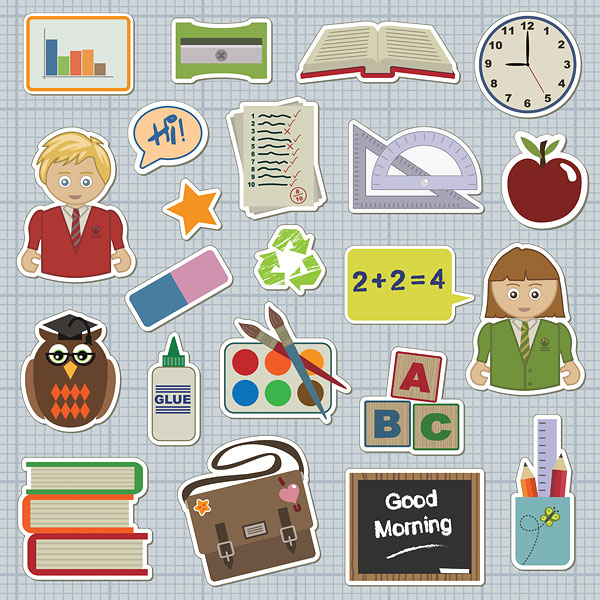学校学生主题图标矢量素材