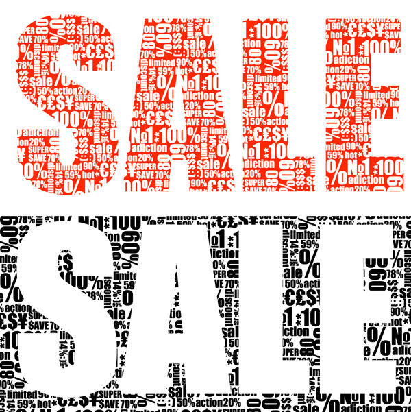 文字堆砌的sale矢量素材