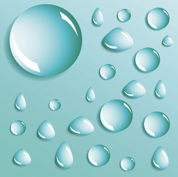 不同形状的水珠水滴矢量素材