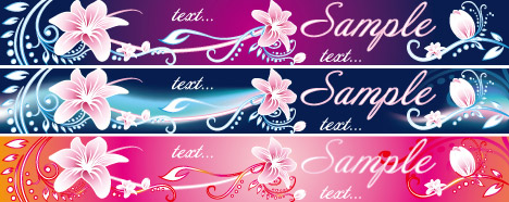 百合花主题banner矢量素材