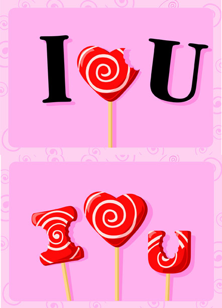 I love you 糖果矢量素材
