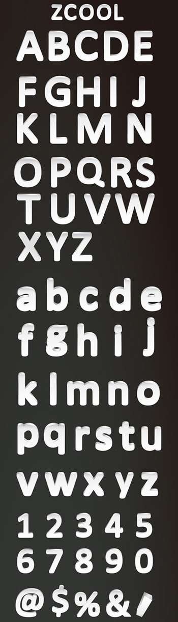 立体英文字母及数字矢量素材