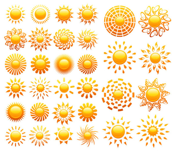 各种太阳水晶图标矢量素材