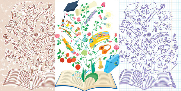 创意学习插画矢量素材