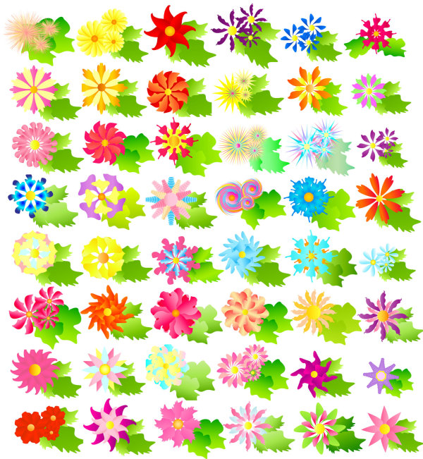 缤纷【花】矢量素材