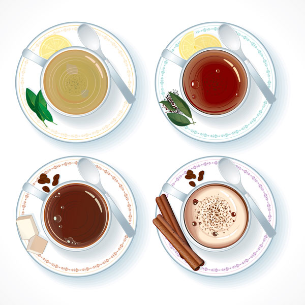 咖啡与茶矢量素材