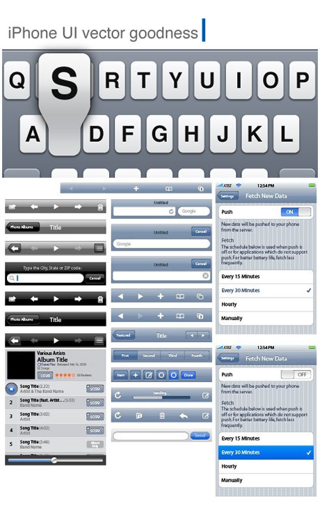 用户界面设计工具包：iPhone UI 矢量元素