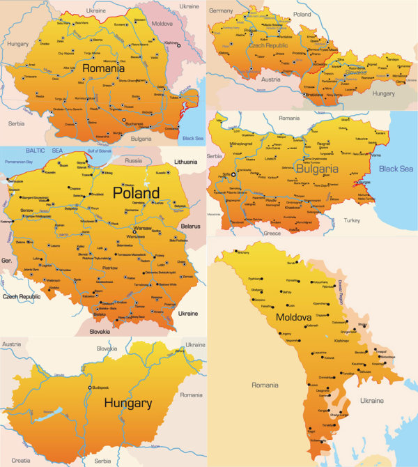 东欧地理地图——矢量素材