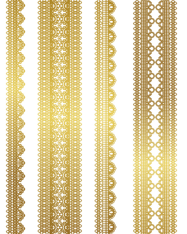 金色花纹花边03——矢量素材