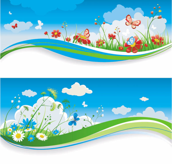 春意盎然的banner03——矢量素材