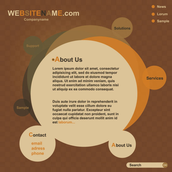 Circular web templates 01 - vector material