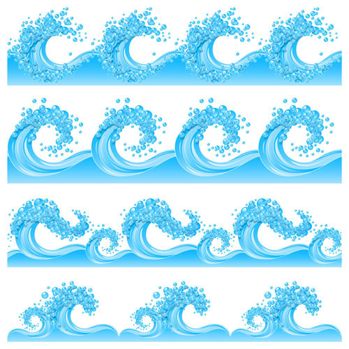 浪花卡通纹样01——矢量素材