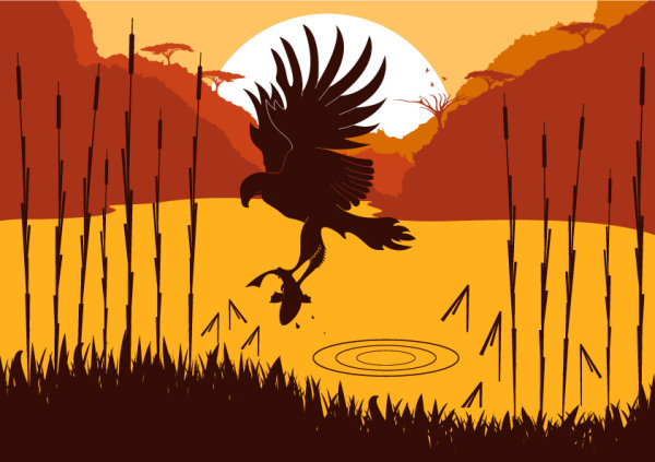 Animal silhouette pattern 02 - Vector