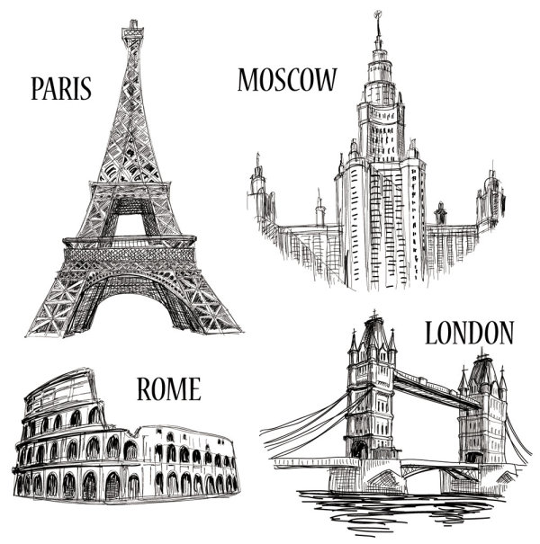 City landmark 01 - vector material