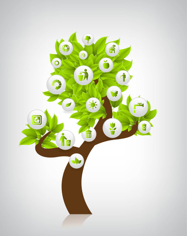 Green icon 01 - vector material