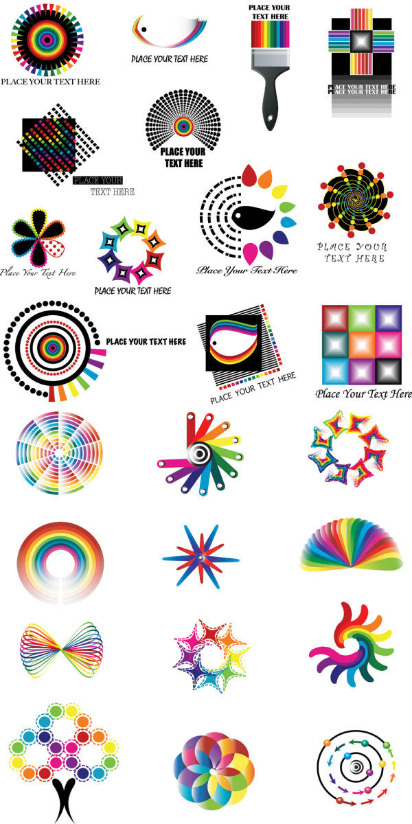 动感彩色logo纹样——矢量素材