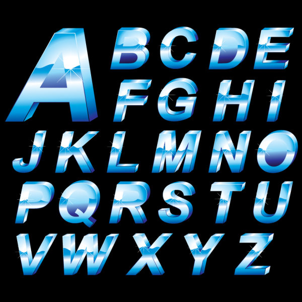 Christmas English font 02 - vector material