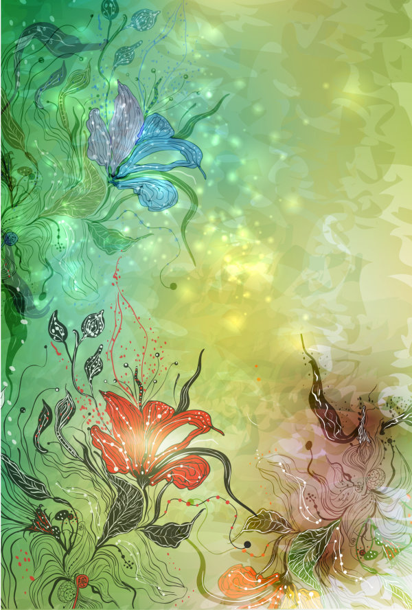 Gorgeous flowers illustrator 03 - vector material