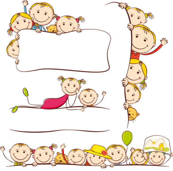 Cartoon children's drawings - vector material