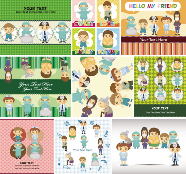Cartoon illustrator of children 04 - vector material