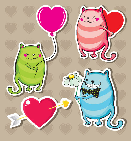 Valentine's Day cartoon illustrator 06 - vector material