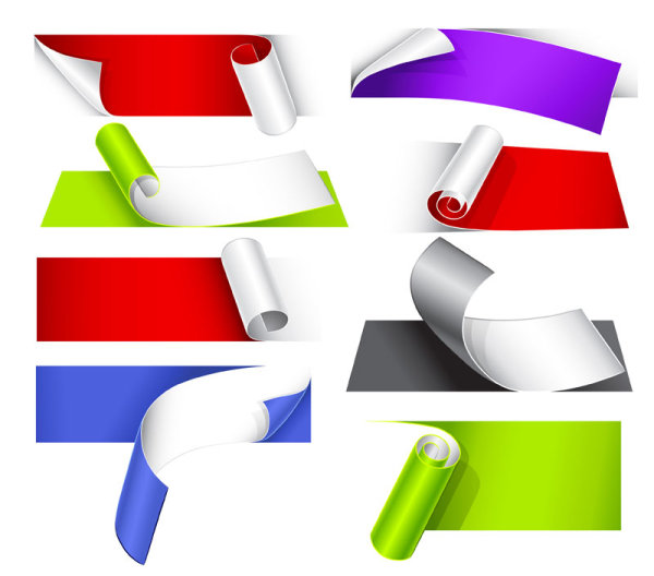 Colored stickers 01 - vector material