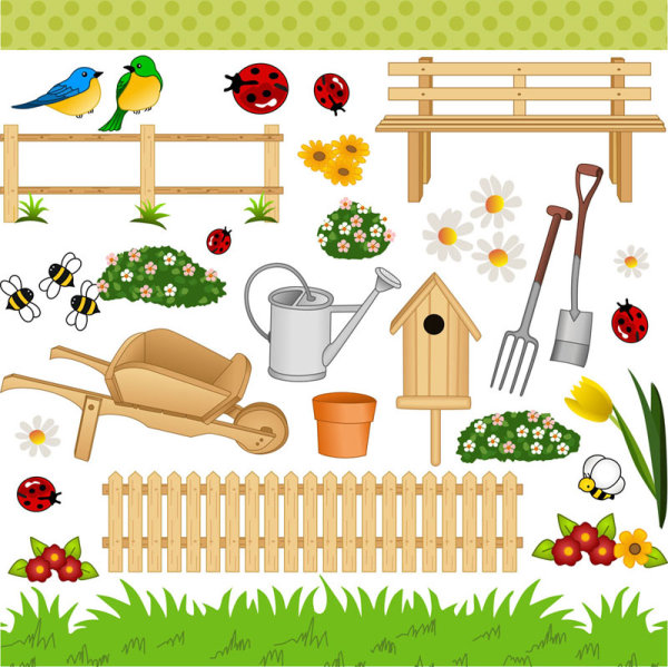 Cartoon landscape art - vector material