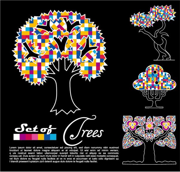Abstract tree background vector material 03 - vector material