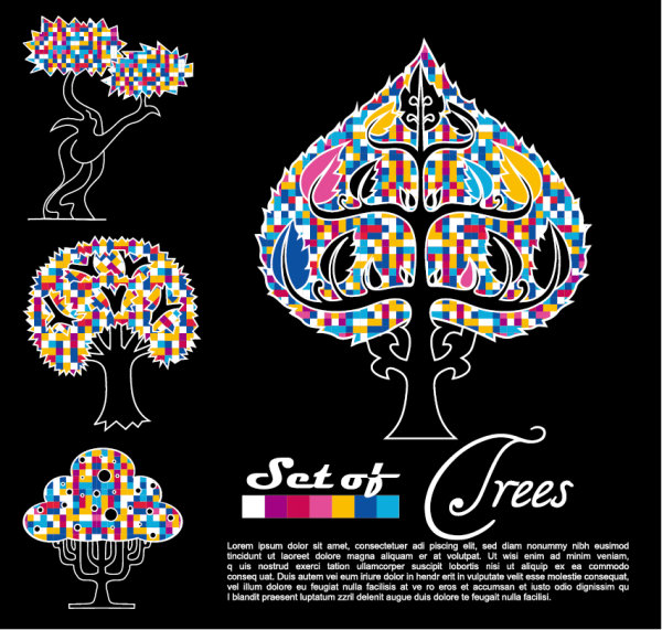 Abstract tree background vector material 04 - vector material