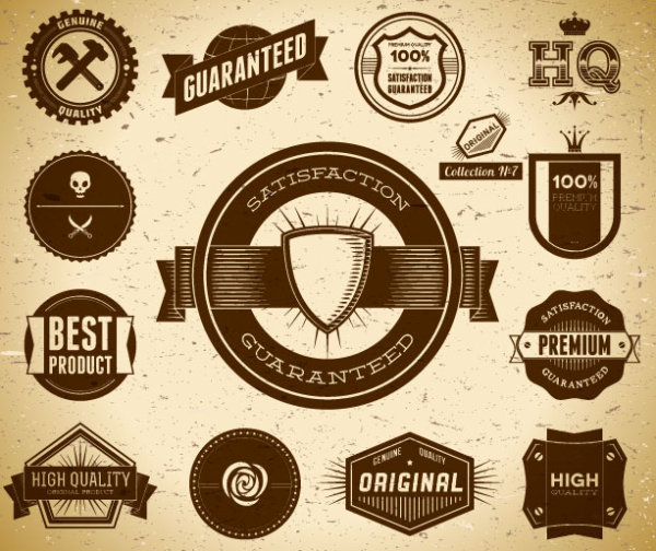 European classic tags 001 - vector material