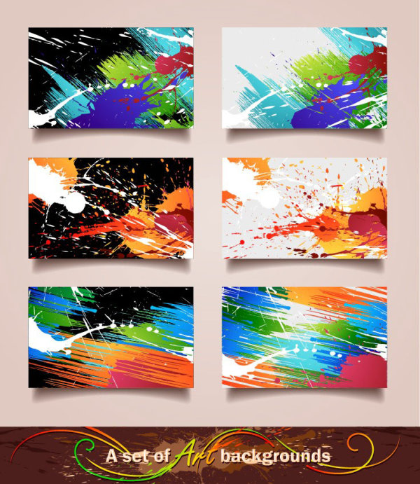 Color Splash Card 01 - vector material
