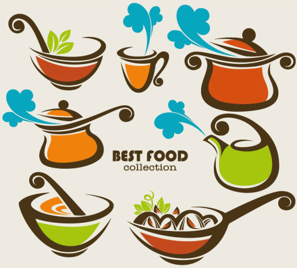 Tea silhouette pattern 03 - vector material