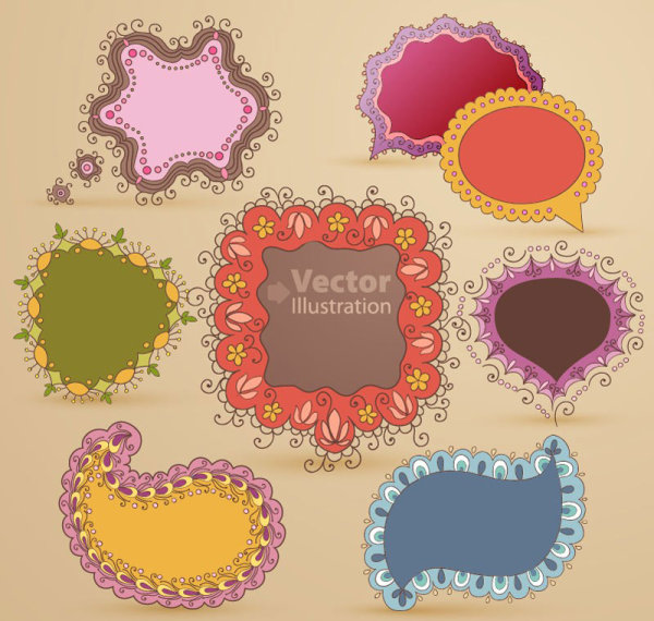 Exquisite illustrations Dialog 01 - vector material
