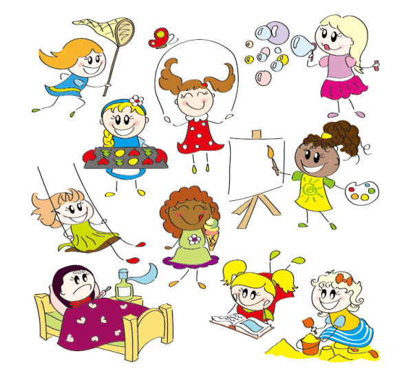 Lovely artwork illustrator 02 - vector material