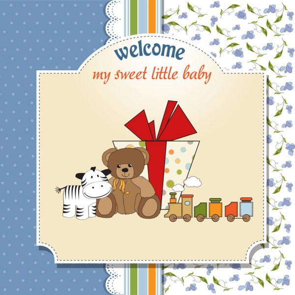 Cartoon Kids card 03 - vector material