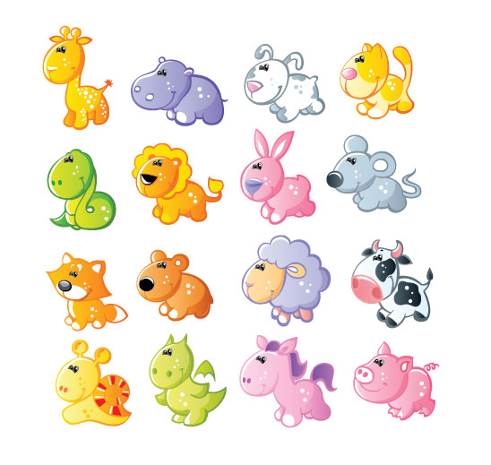 Cartoon animals 01 - vector material