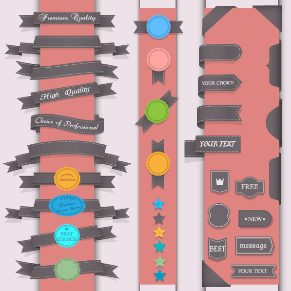 Badge sticker designs 03 - vector material