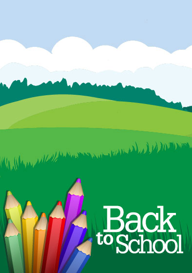 Colored pencil illustrations 01 - vector material