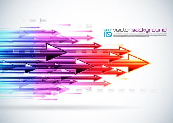 Colorful arrows background vector material