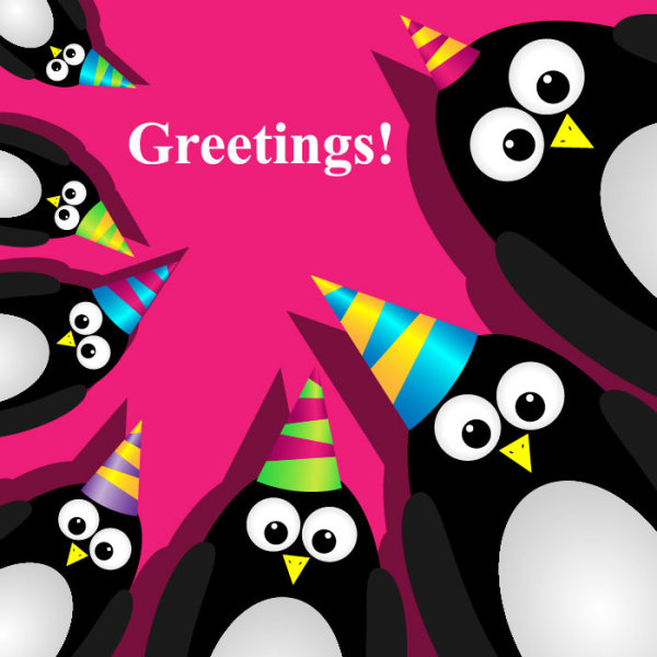 Cartoon birthday card 02 - vector material