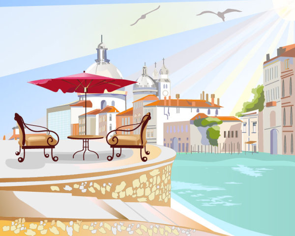 Roadside cafe 03 - vector material