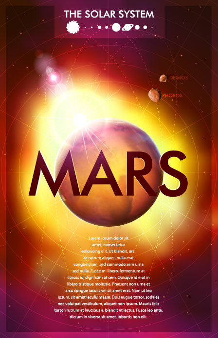 Beautifully Universe Planet Poster 09 - vector material