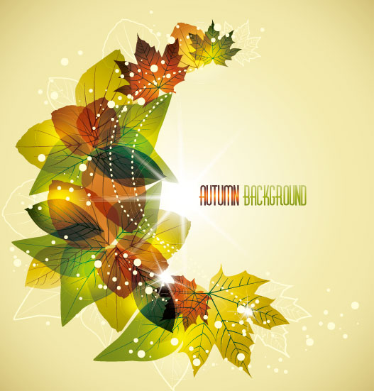 Fine leaf card 04 - vector material