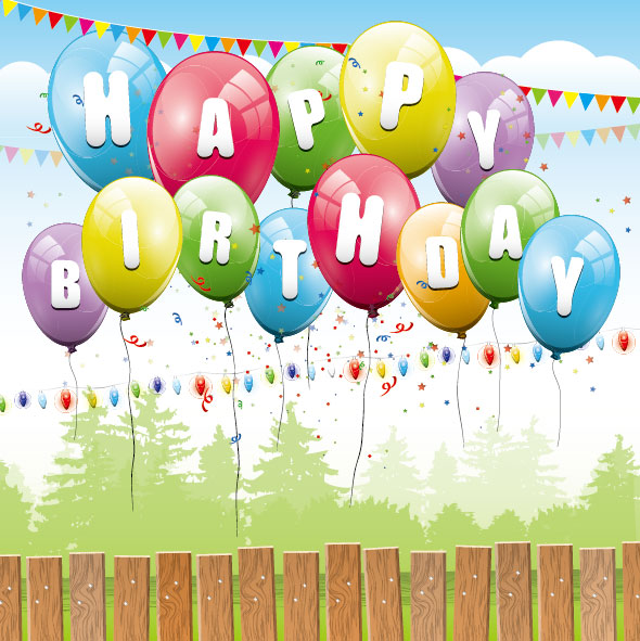 Balloons card 02 - vector material