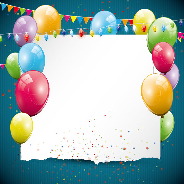 Balloons card 03 - vector material