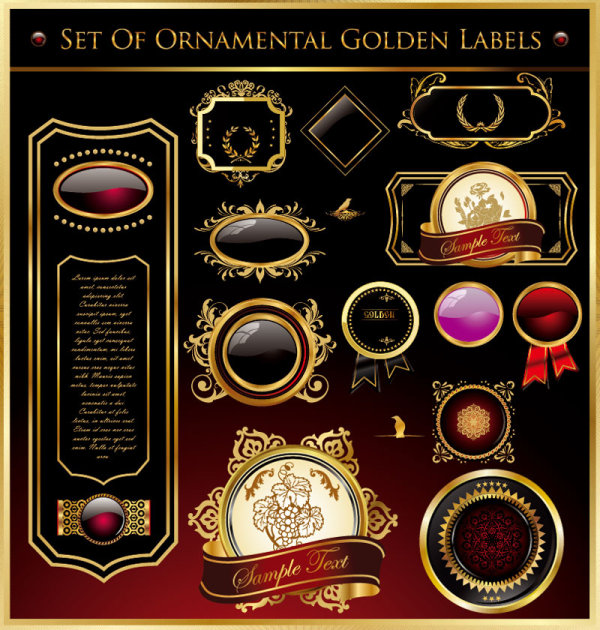 Golden pattern border 02 - vector material
