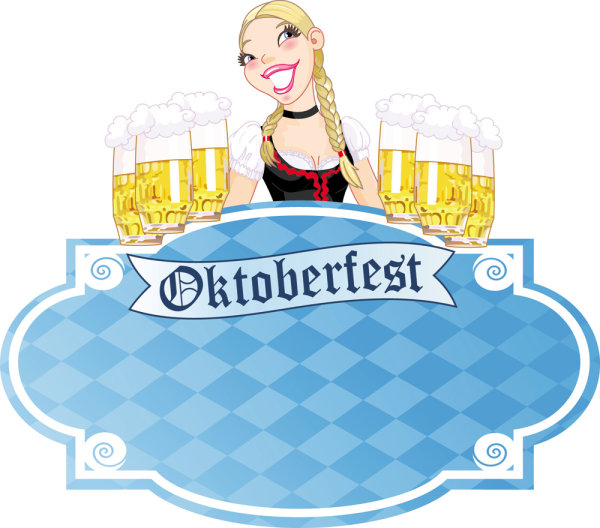 Pass the beer girls 06 - vector material