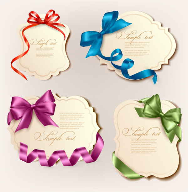Bow label 03 - vector material