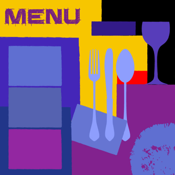 Retro menu posters 01 - vector material